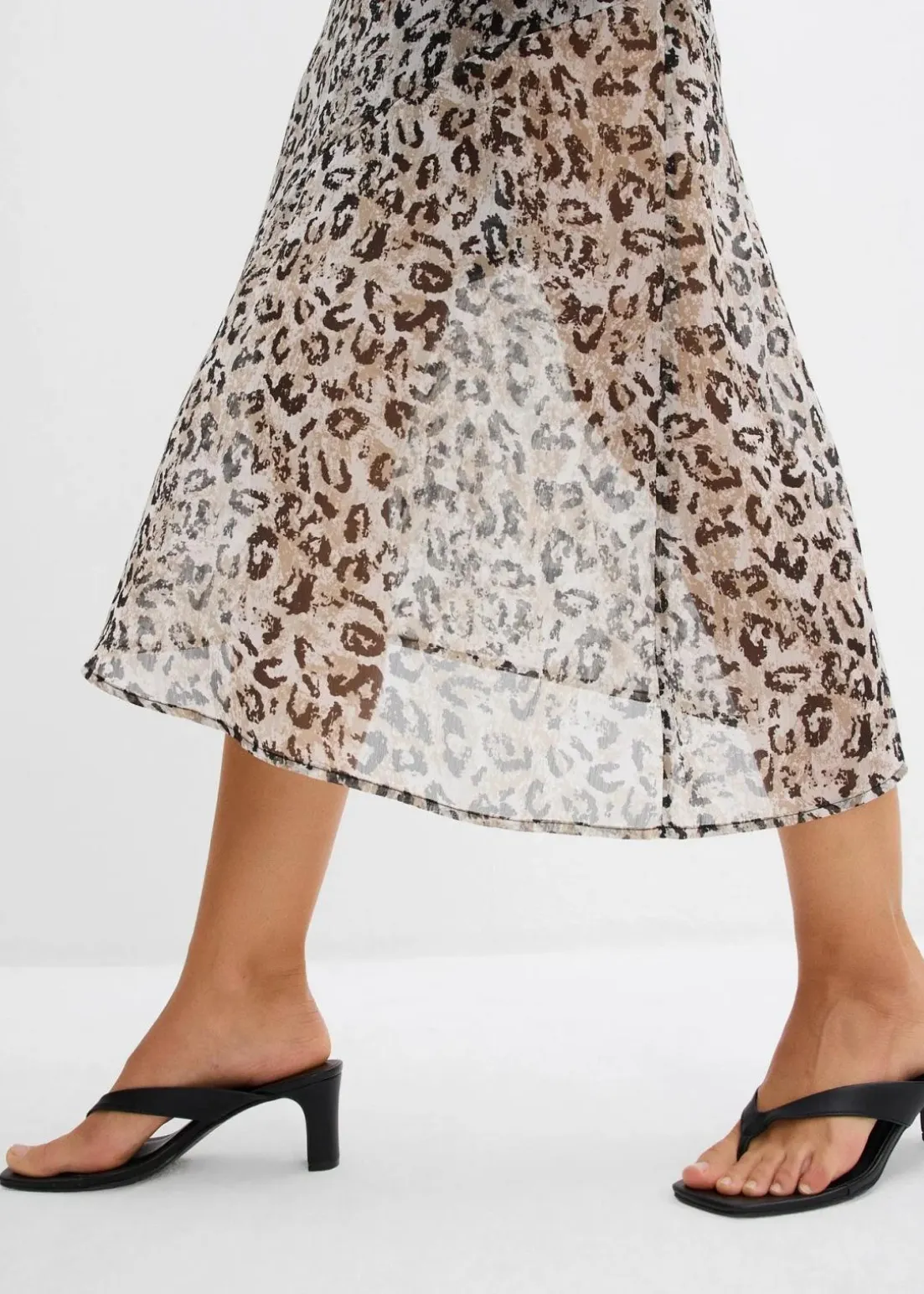 Midirock aus feinem Chiffon