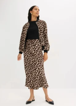 Midirock aus fließendem Satin