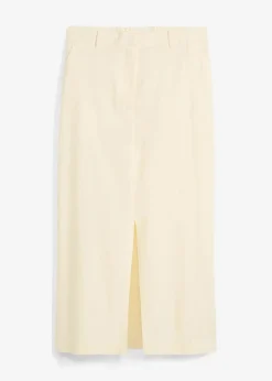 Midirock aus luftigem Leinen-Mix