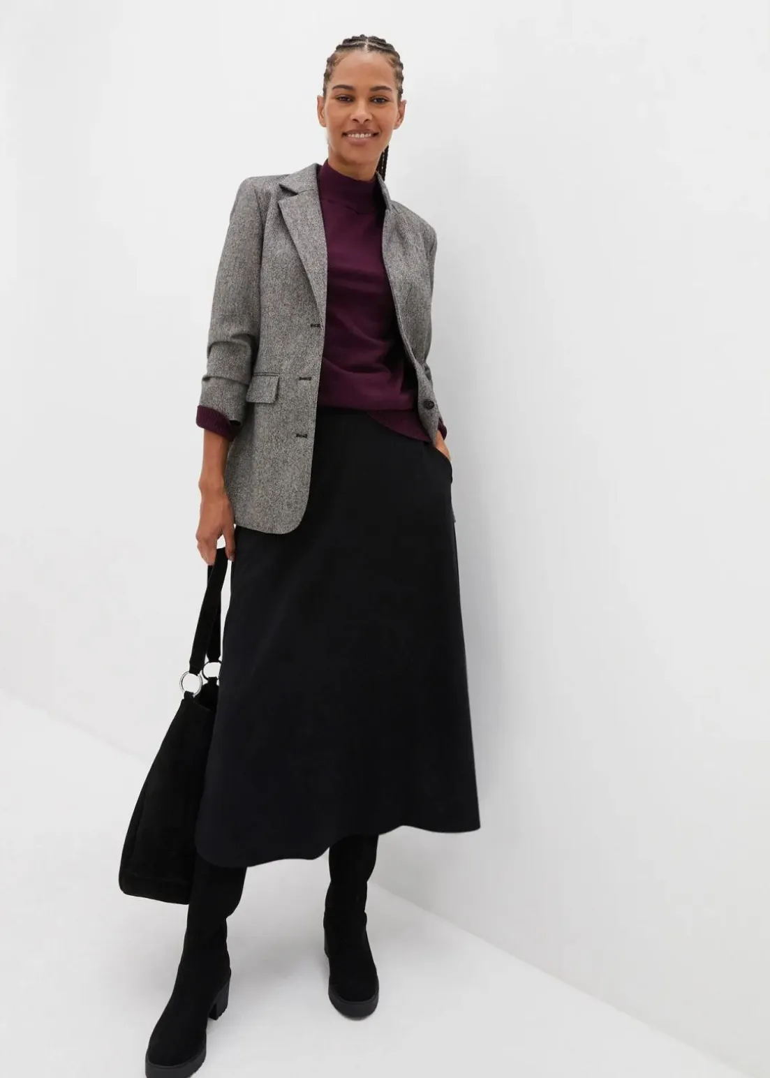 Midirock aus Viskose-Mix