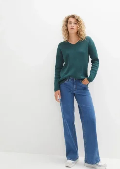 Milano Rib Pullover mit V-Ausschnitt