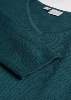 Milano Rib Pullover mit V-Ausschnitt