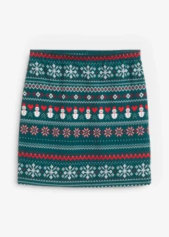 Minirock mit Norwegermuster aus Baumwoll-Elasthan-Mix