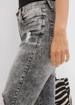 Mom-Jeans High Waist mit Destroy-Effekten