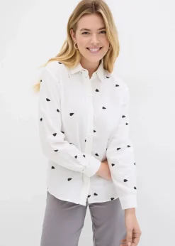 Musselin-Bluse mit Herzen