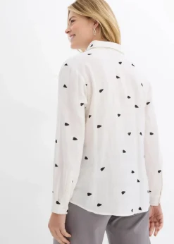 Musselin-Bluse mit Herzen