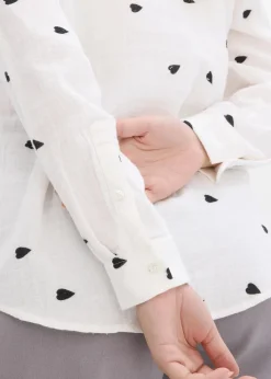 Musselin-Bluse mit Herzen