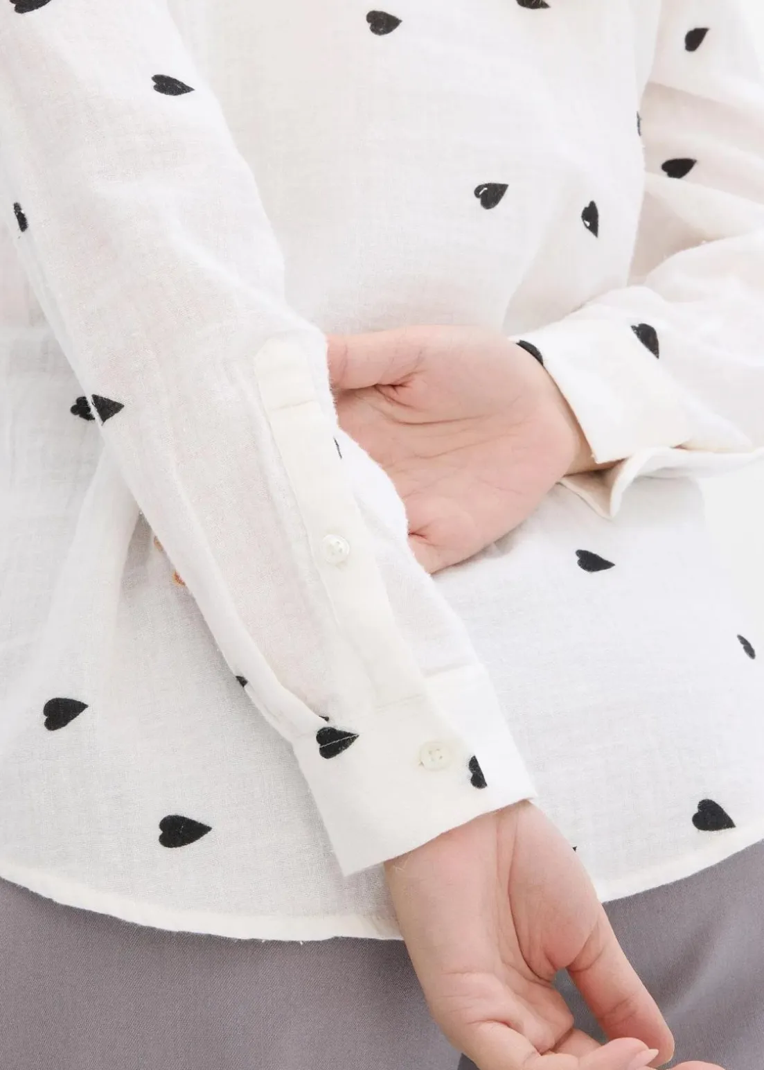 Musselin-Bluse mit Herzen