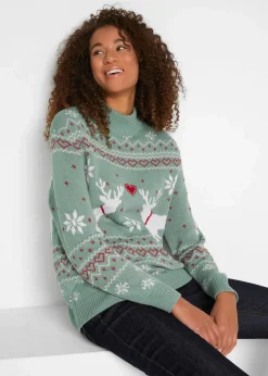 Norweger-Pullover mit Turtleneck