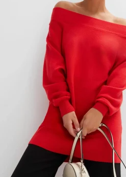 Off-Shoulder-Pullover aus Viskose-Mix