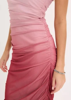 One-Shoulder-Kleid mit Mesheinsatz