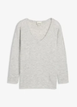 Oversize Longpullover mit Seitenschlitzen