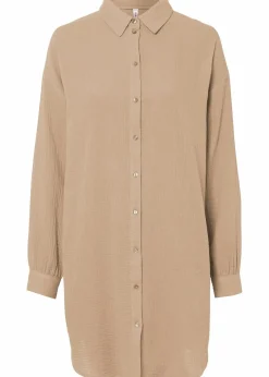 Oversize Musselin-Longbluse