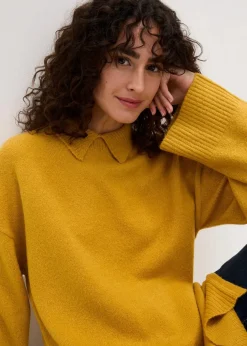 Oversize Pullover mit Turtleneck und Seitenschlitzen