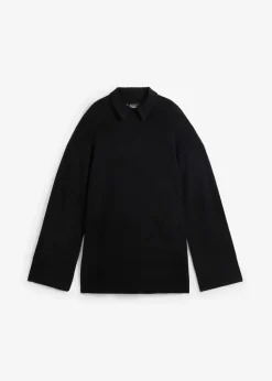 Oversize Pullover mit Turtleneck und Seitenschlitzen