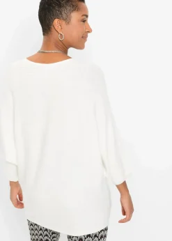 Oversize Ripp-Pullover aus Viskose-Mix