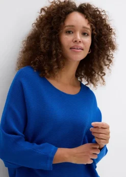 Oversize Ripp-Pullover aus Viskose-Mix