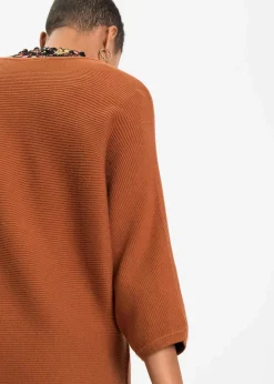 Oversize Ripp-Pullover aus Viskose-Mix