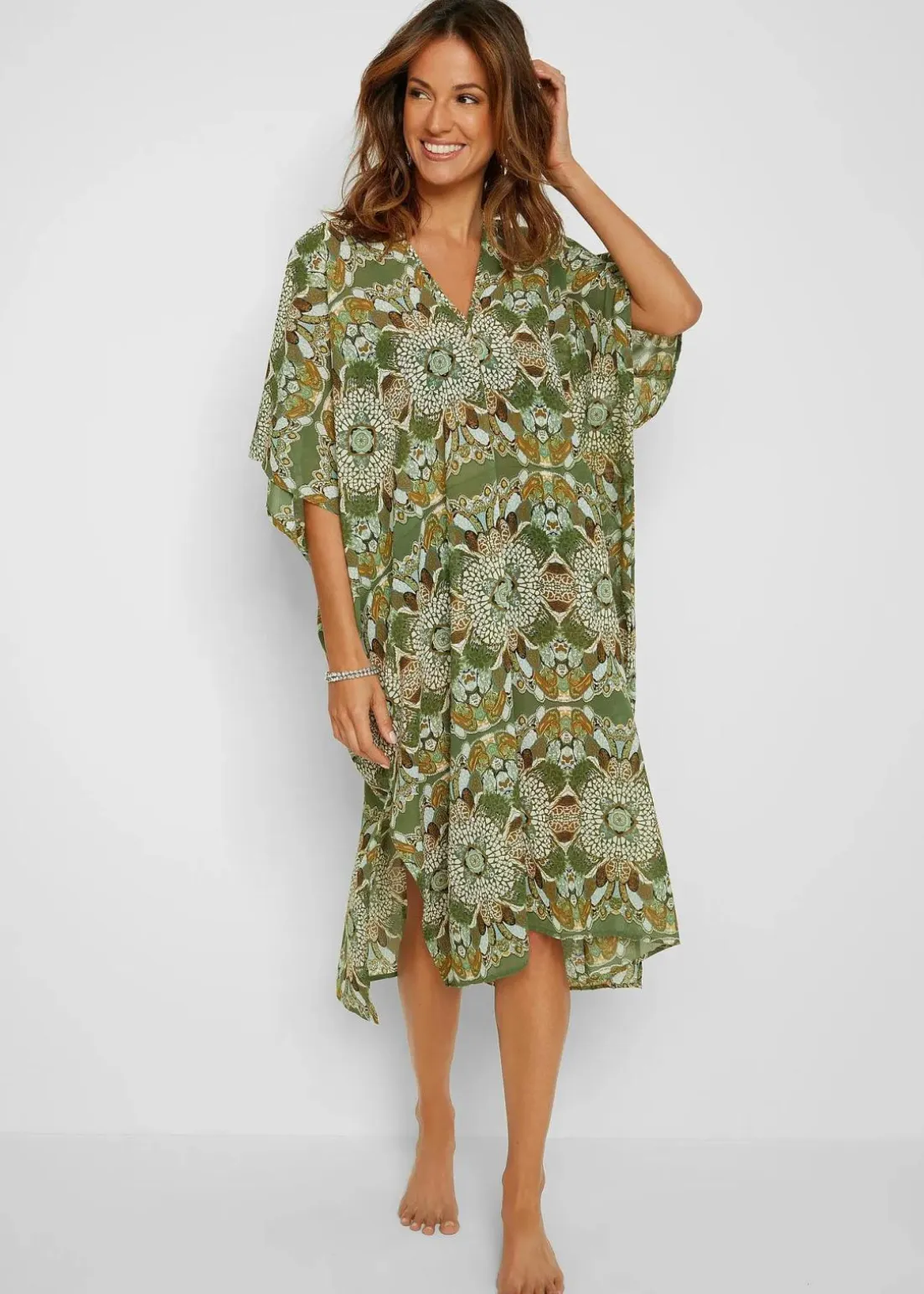Oversize Strandtunika aus leichtem Chiffon