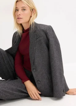 Oversize-Blazer aus feinem Viskose-Mix