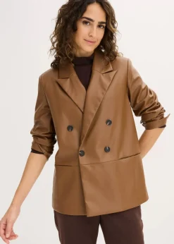 Oversize-Blazer aus Lederimitat