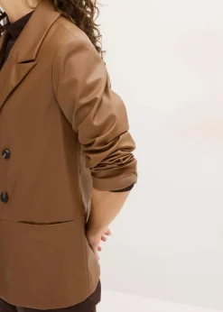 Oversize-Blazer aus Lederimitat