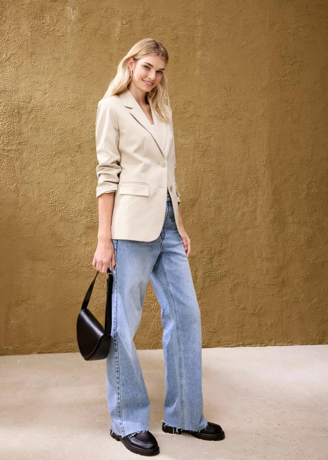 Oversize-Blazer mit leichten Schulterpolstern