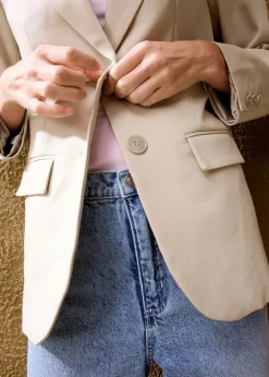 Oversize-Blazer mit leichten Schulterpolstern