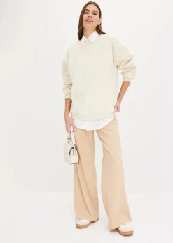 Oversize-Hemd aus Baumwolle mit 3/4 Arm