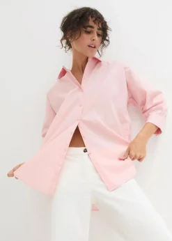 Oversize-Hemd aus Baumwolle mit 3/4 Arm