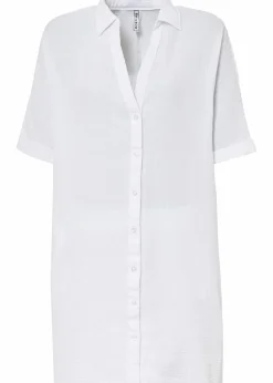 Oversize-Longbluse aus softem Musselin