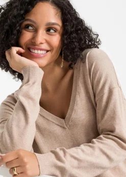 Oversize-Pullover aus Viskose- mix