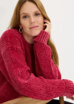 Oversize-Pullover aus weichem Chenille