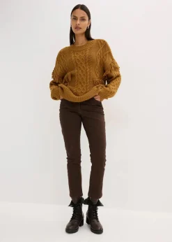 Oversize-Pullover mit Fransen