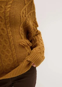 Oversize-Pullover mit Fransen
