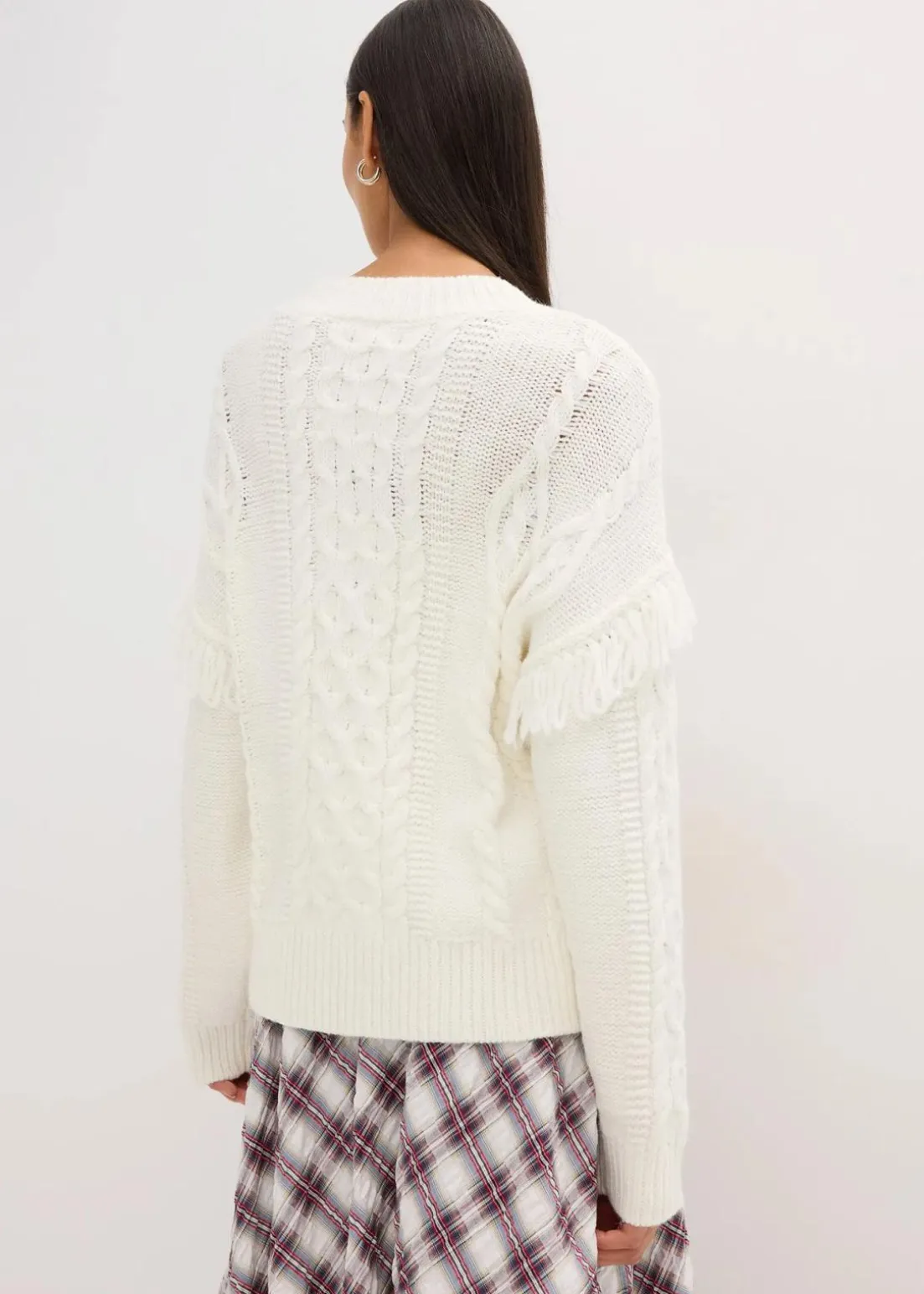 Oversize-Pullover mit Fransen