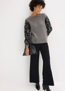 Oversize-Pullover mit Leo-Muster