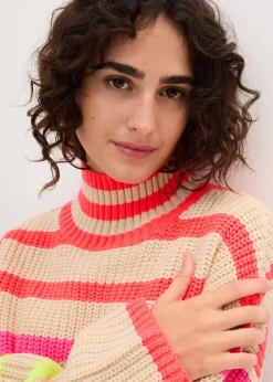 Oversize-Pullover mit Neonstreifen