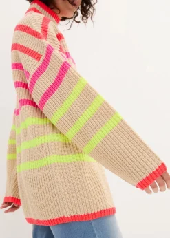 Oversize-Pullover mit Neonstreifen