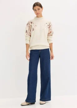 Oversize-Pullover mit Pailletten