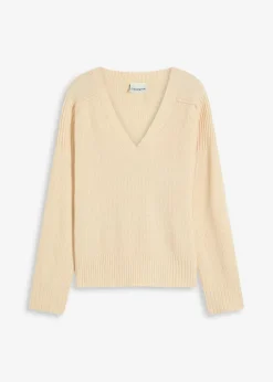 Oversize-Pullover mit V-Ausschnitt