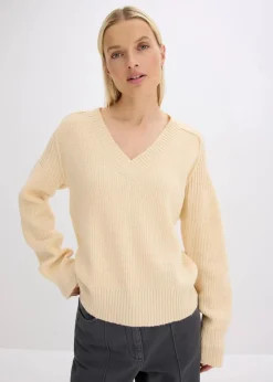 Oversize-Pullover mit V-Ausschnitt