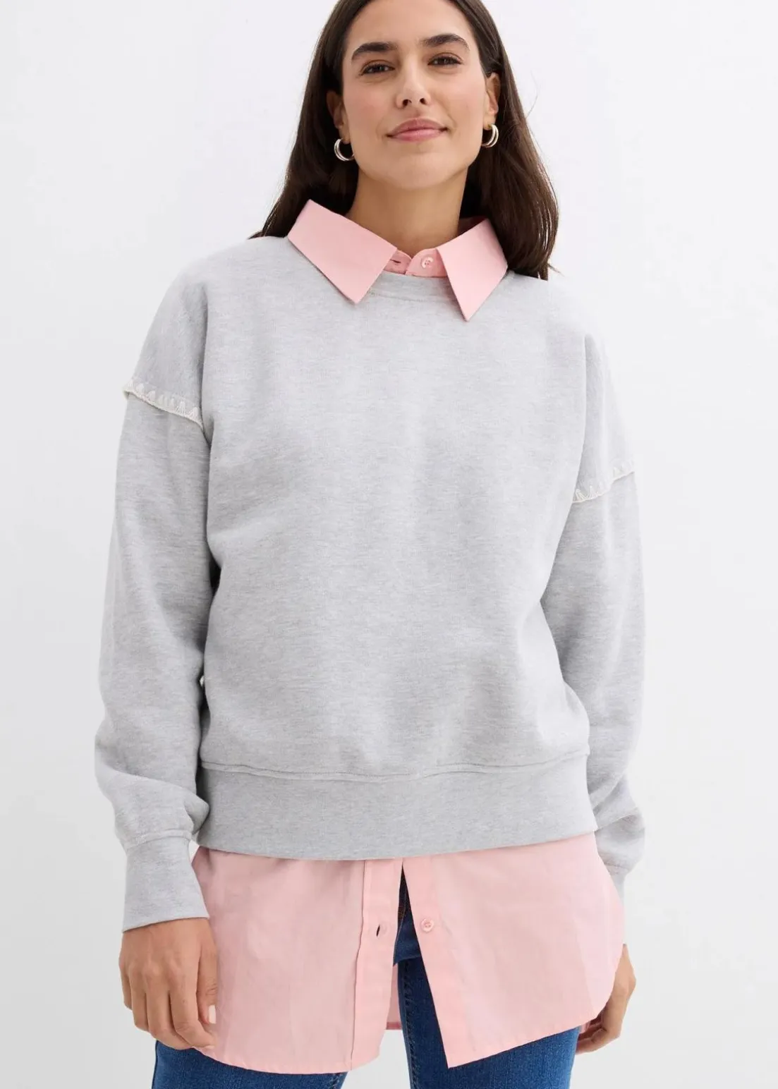Oversize-Sweatshirt aus Baumwoll-Mix