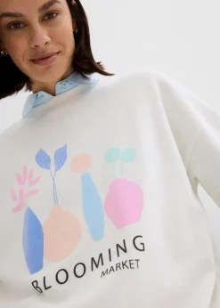 Oversize-Sweatshirt aus Baumwoll-Mix