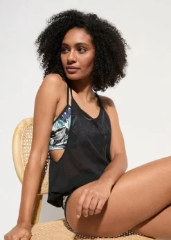 Oversize-Tankini mit Bustier-Bikinioberteil (3-tlg.Set)