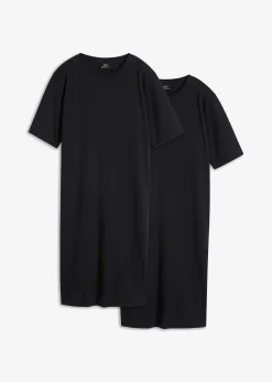 Oversize-T-Shirtkleid aus reiner Baumwolle (2er Pack)