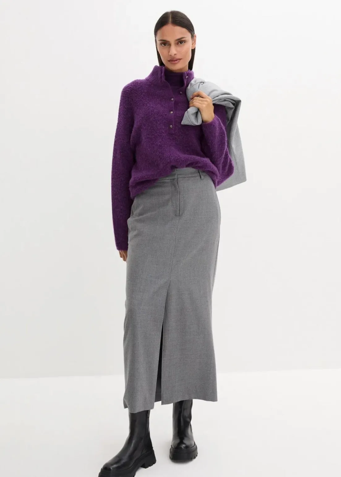 Oversize-Wollpullover mit Alpaka