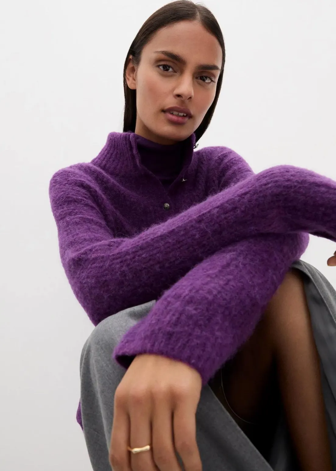 Oversize-Wollpullover mit Alpaka