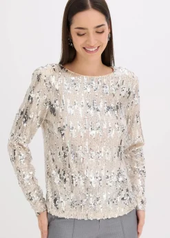 Pailletten-Langarmshirt