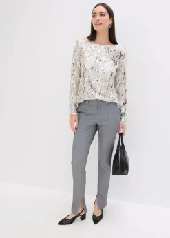 Pailletten-Langarmshirt